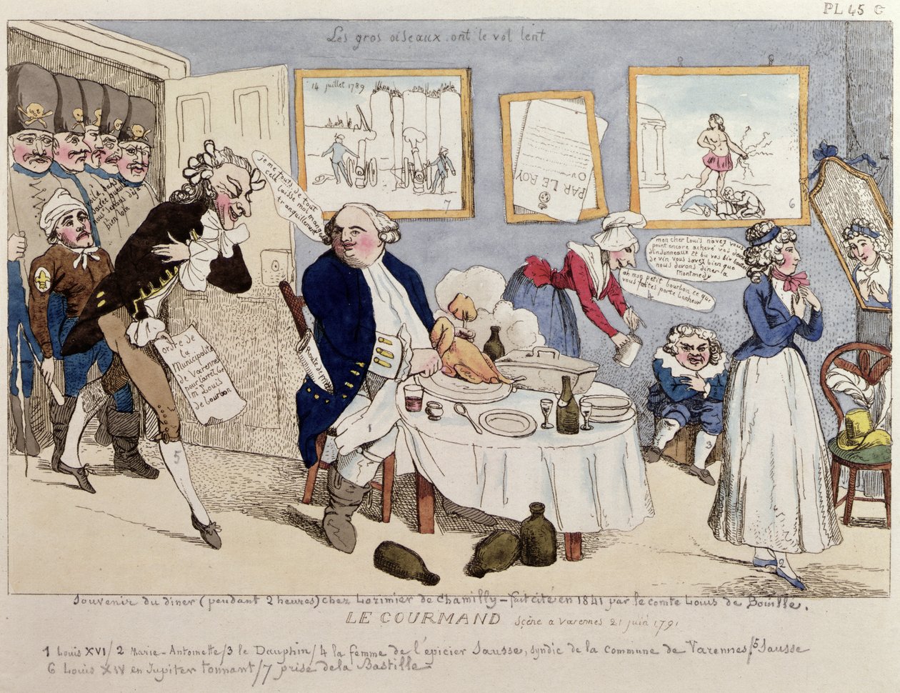 Le Gourmand, Louis XVI (1754-93) ve Fransız kraliyet ailesinin 21 Haziran 1791