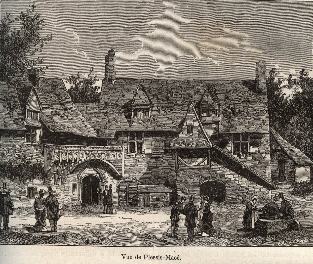 Le Plessis Mace (Le Plessis-Mace) - Maine-et-Loire, Pays de la Loire bölgesi - V.-A. Malt Brown. 1884 by French School