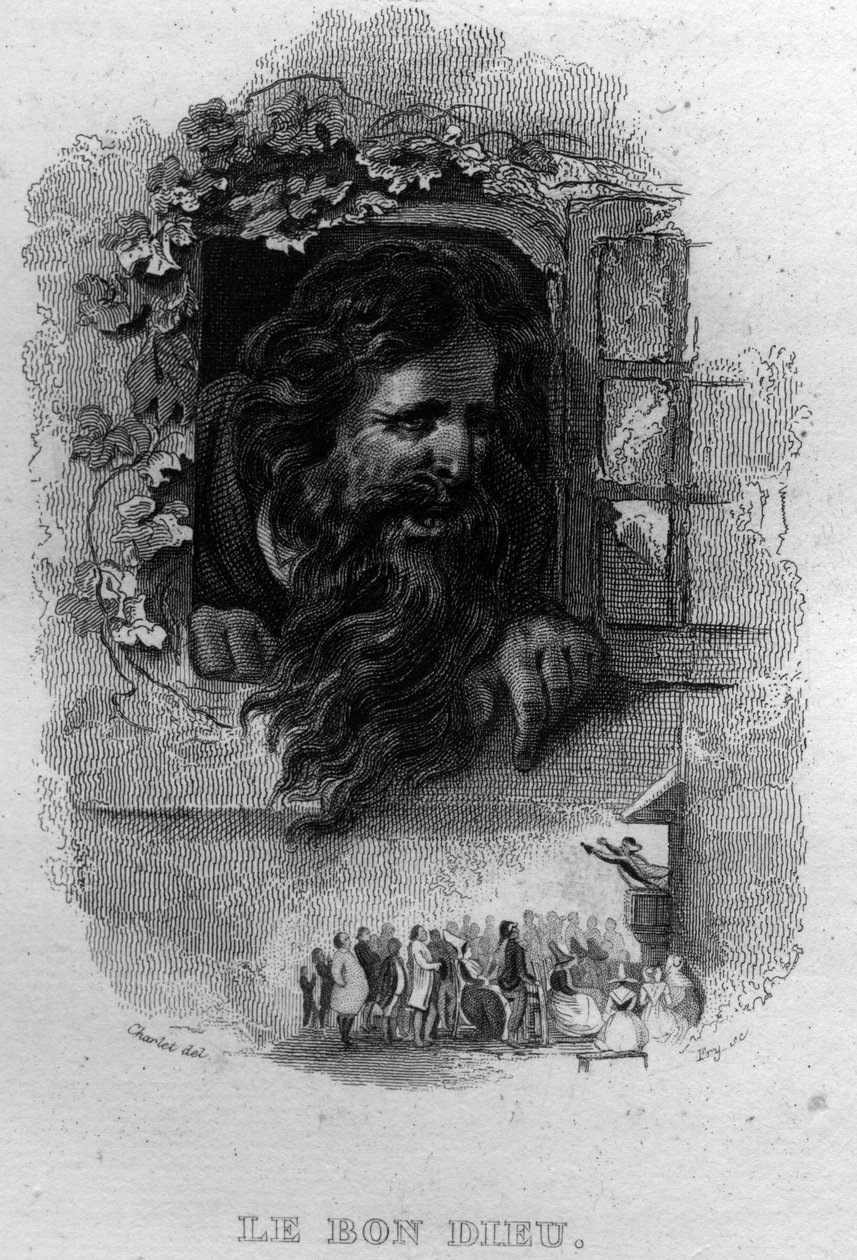 İyi Tanrı Chanson de Beranger, Fransız şair ve söz yazarı Pierre Jean de Beranger (1780-1857) tarafından “Oeuvres tamamlıyor” (1834) adlı eserinde. by French School