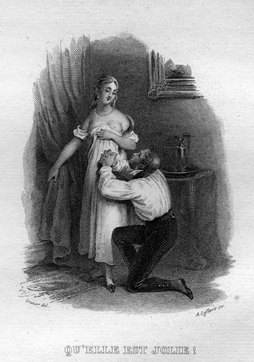 Le elle est Jolie Chanson de Beranger, Fransız şair ve söz yazarı Pierre Jean de Beranger (1780-1857) tarafından yazılan “Oeuvres tamamlandı” (1834) filminde. by French School