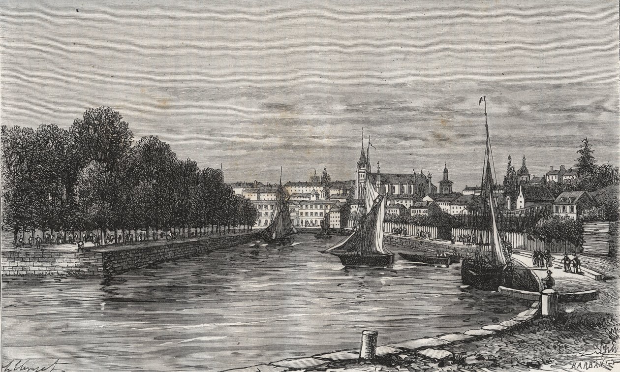 Le port de Vannes (Morbihan, Fransa)// Vannes limanı (Morbihan, Fransa) - V.-A. Malt Brown. 1884 by French School