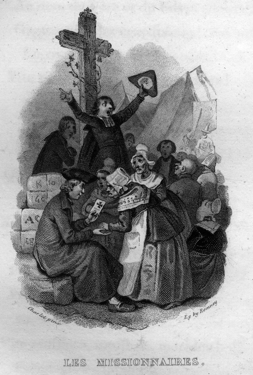 Les Missionnaires Chanson de Beranger, Fransız şair ve söz yazarı Pierre Jean de Beranger (1780-1857) tarafından “Oeuvres tamamlandı” (1834) adlı eserinde. by French School