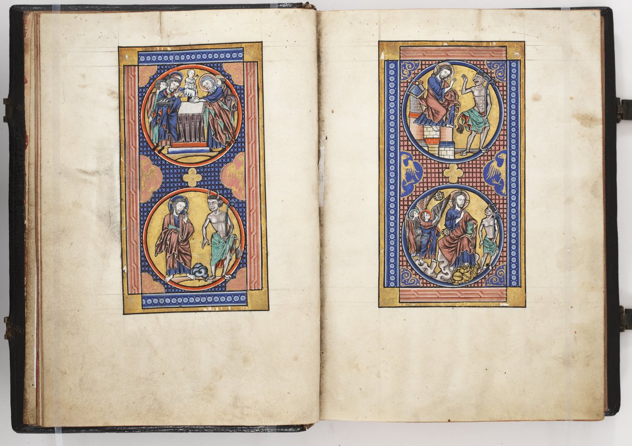 Lewis Psalter ff.8v-9r, Tapınakta Sunum ve Mesih