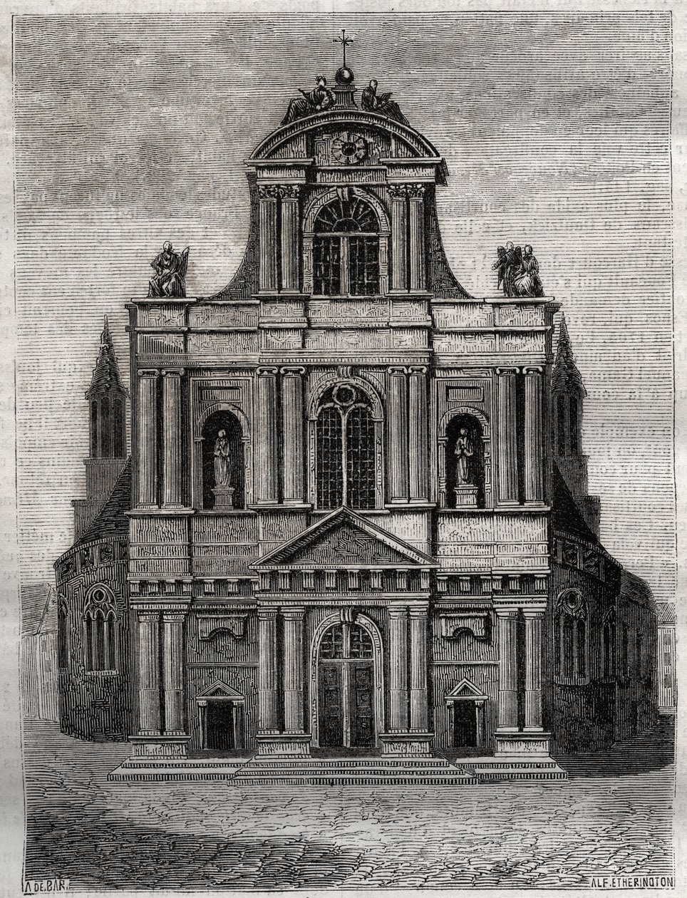 Saint Gervais Kilisesi Saint Protais (Saint-Gervais-Saint-Protais) (Clement II Metezeau cephesi) Paris (4. arr) Paris