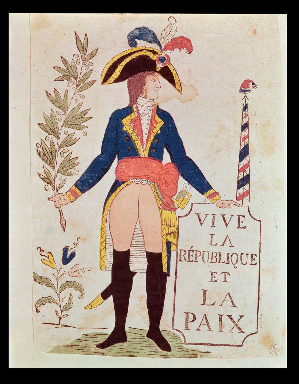 Yaşasın Cumhuriyet ve Barış, c.1795-99 (renkli tahta gravür) by French School