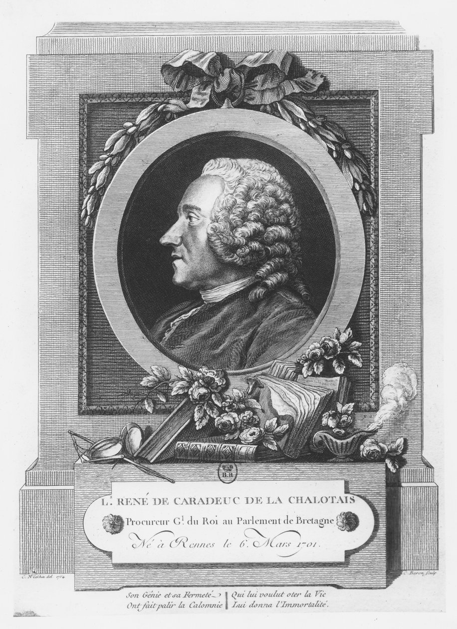 Louis-René de Caradeuc de La Chalotais (gravür) by French School