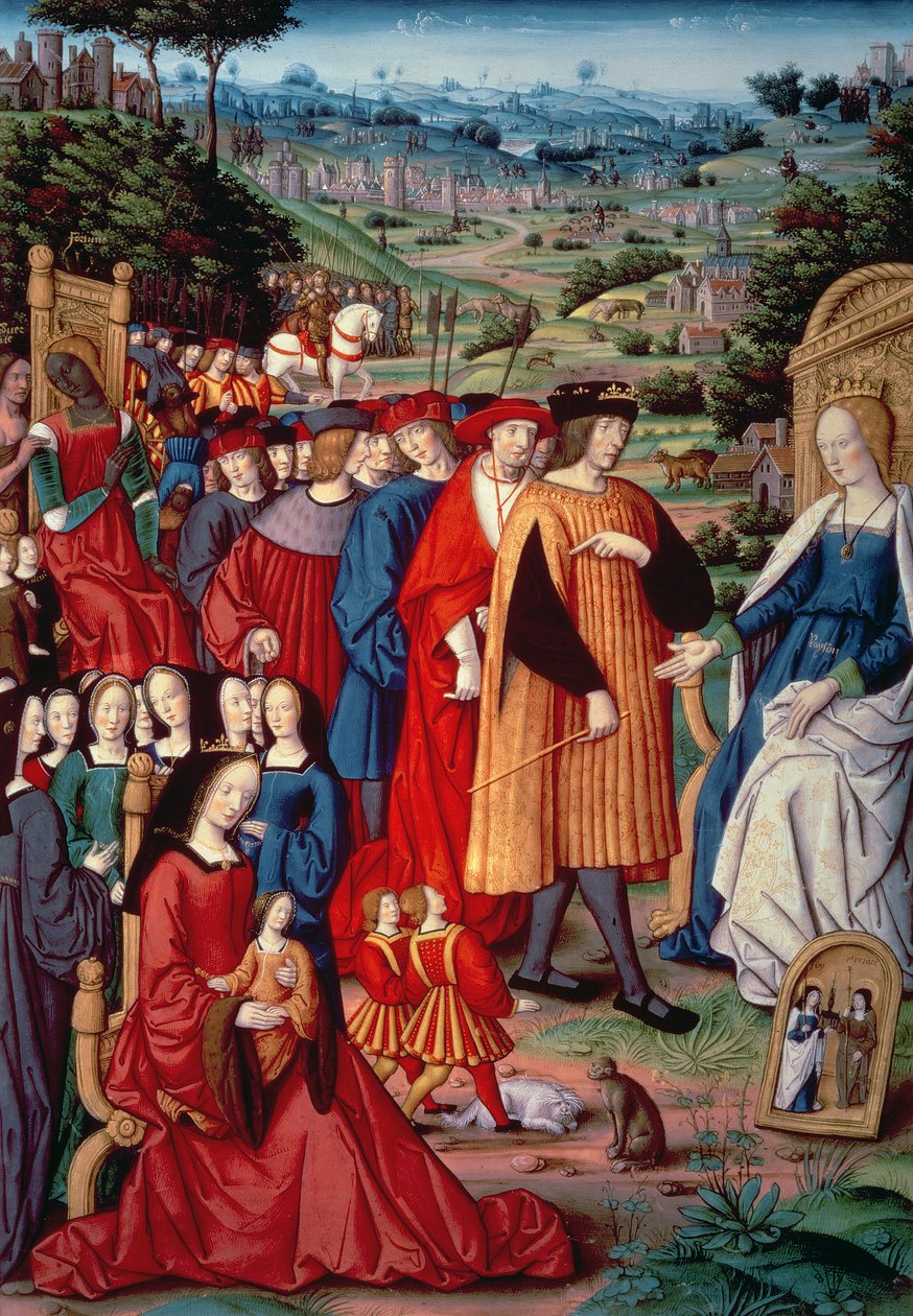 Louis XII, Kardinal Georges of Amboise (1462-1515), Anne of Brittany ve Claude of France, Petrarch tarafından yazılan Remedies and Fortunes