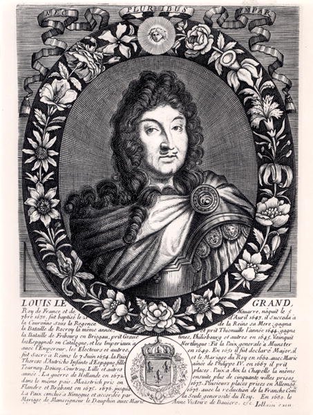 Louis XIV (1638-1715) Fransa Kralı, yaklaşık 1680 (gravür) (s/b fotoğraf) by French School