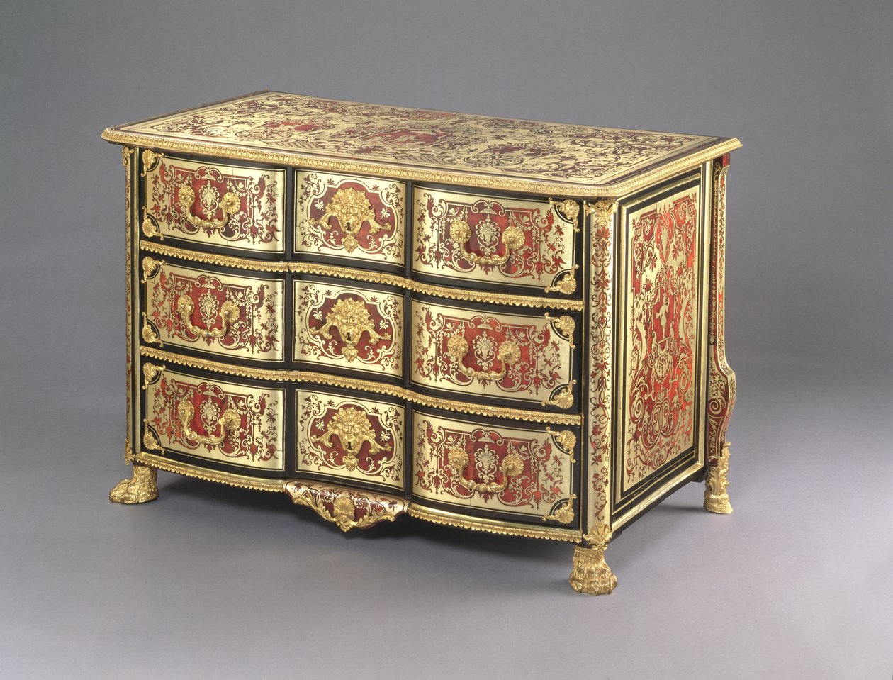 Louis XIV Boulle Komodin, c.1700 (kaplumbağa kabuğu, pirinç ve ormolu) (ayrıca bkz. 220158) by French School