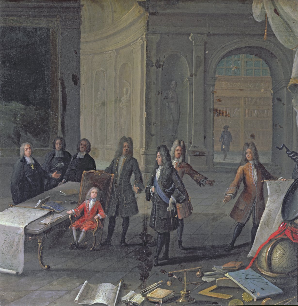 Louis XIV, geleceğin büyük torunu Louis XV, c.1715