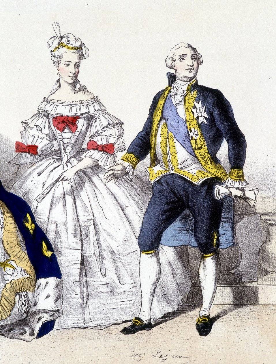 Louis XVI ve Marie Antoinette - “Baskılardaki Fransız Monarşisi”nde by French School