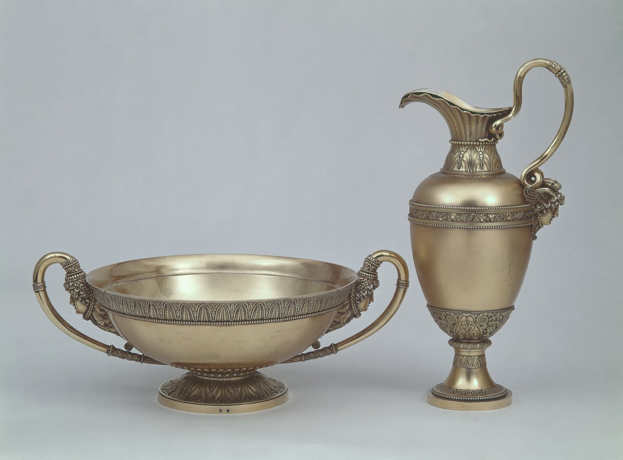 Louis XVI ibrik ve lavabo, Henri Auguste, Paris 1787 (gümüş yaldızlı) by French School