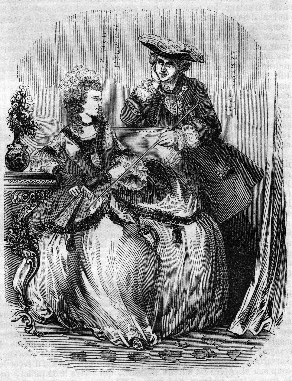 Louis XV ve Madame de Pompadour, Jeanne Antoinette Poisson (1721-1764) (Marquise de Pompadour) - L.-P