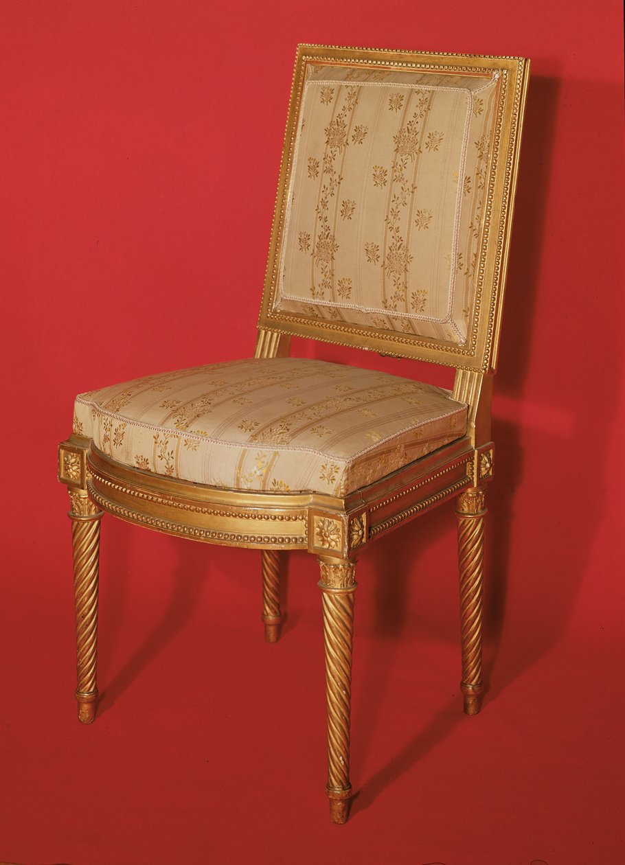 Louis XV tarzı sandalye (yaldızlı ahşap ve ipek) by French School