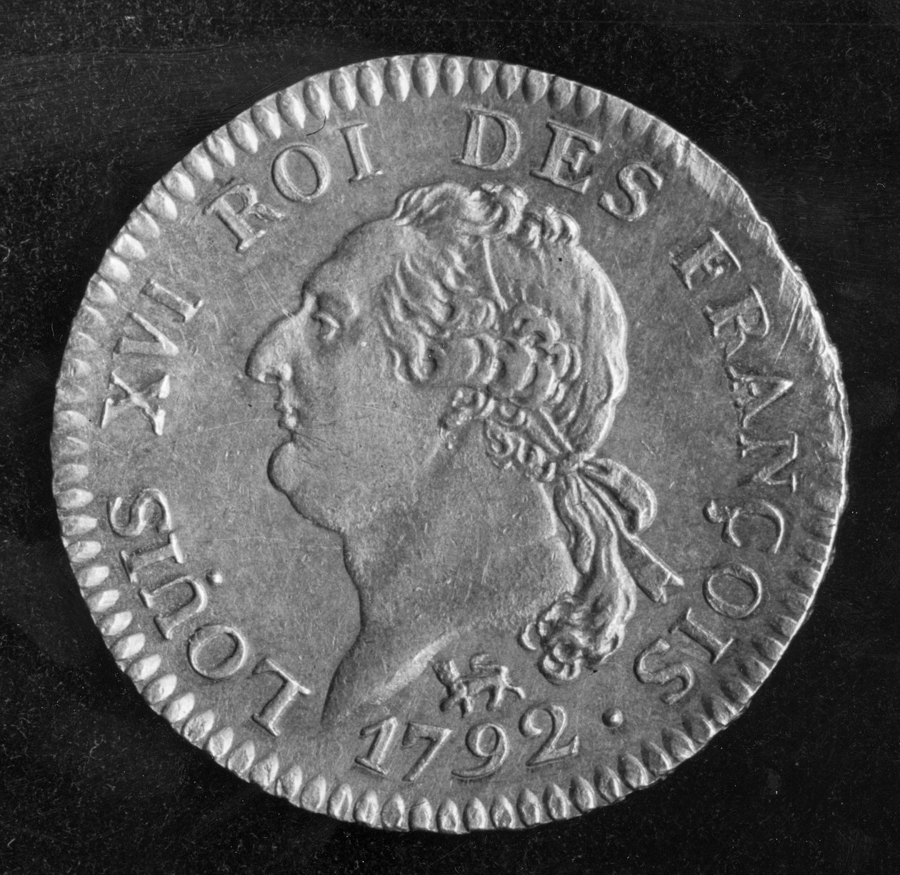 Louis XVI, 1792 (altın) (ön yüz) betimleyen Louis dor by French School