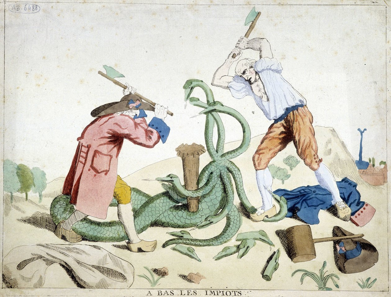 Düşük vergiler: Vergiyi yenen Üçüncü Devlet - “Hydra de lerne” - 1789 dolaylarında devrimci bir karikatür by French School