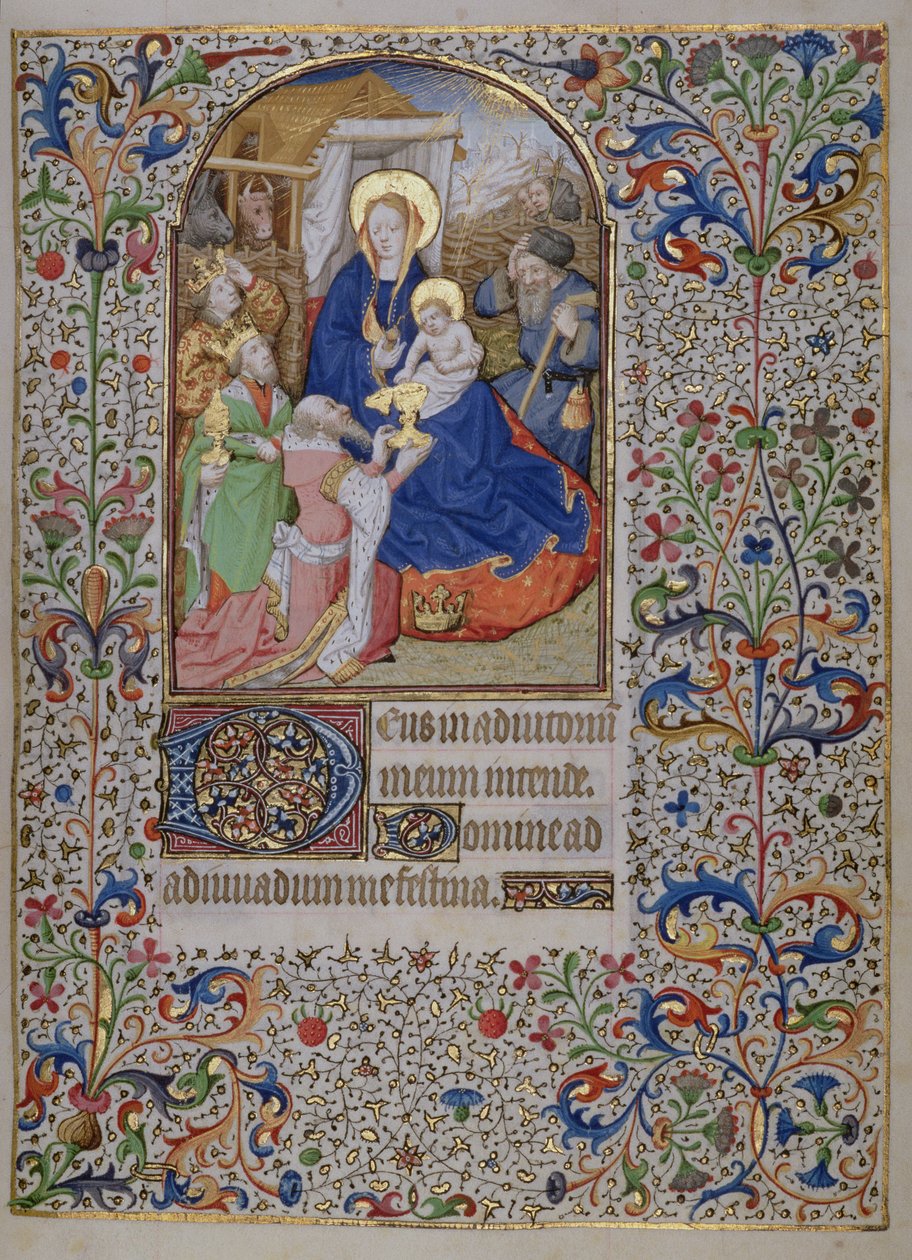 MS.McClean.81.f68r Büyücülerin Tapınması, Fransız Horae by French School