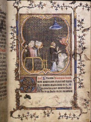 MS 3-1954 f.37r Bir kilisede cenaze, Latince ve Fransızca, 