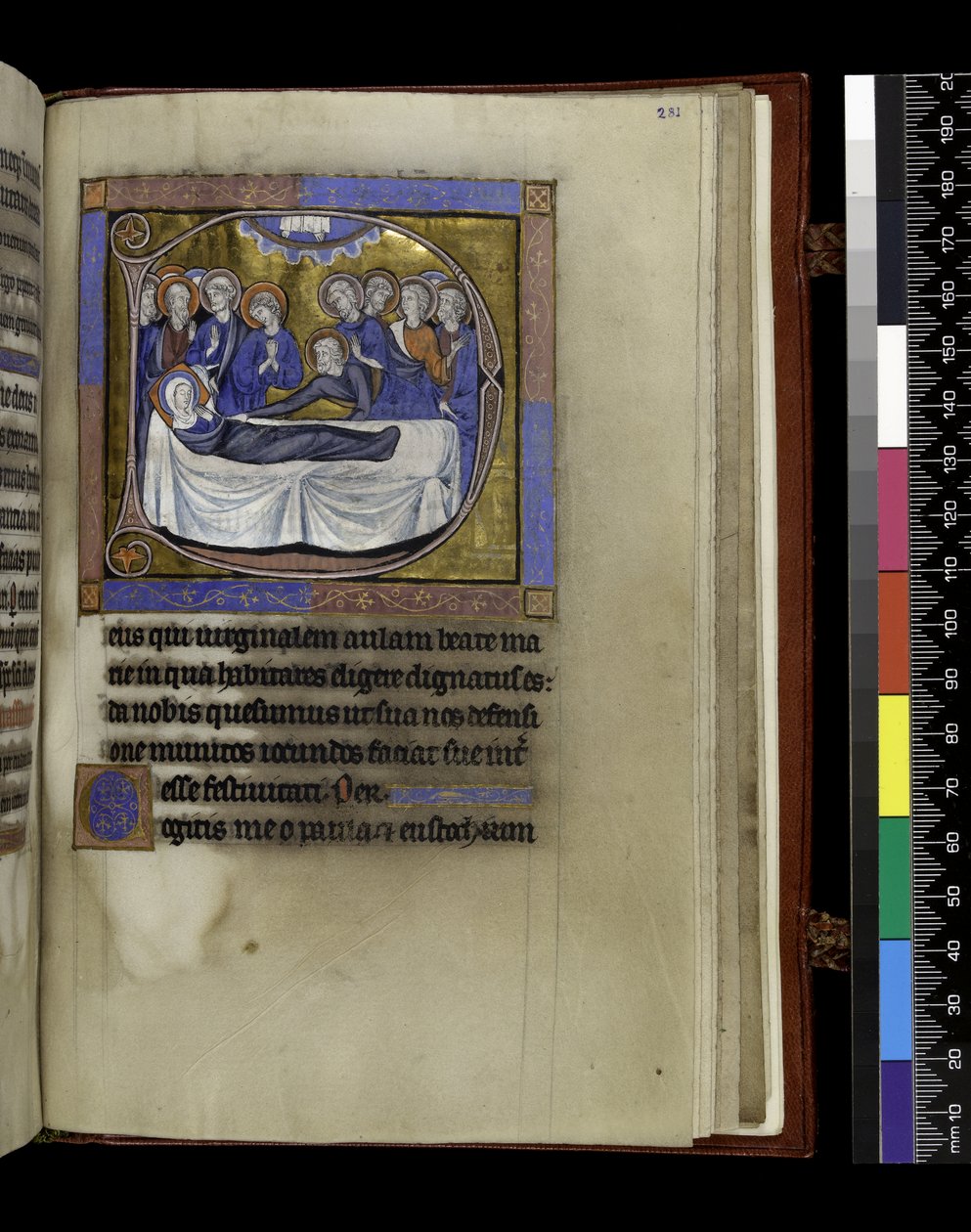 MS 300 f.281r, Psalter and Hours of France of France, Paris, c.1265-70 (parşömen üzerine kalem ve mürekkep ve tempera) dan Varsayım için Derler, vaazlar ve dersler by French School