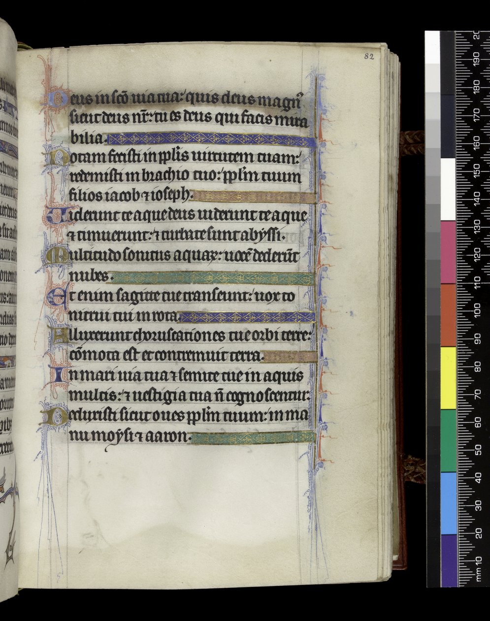 MS 300 f.82r, Psalter and Hours of Isabella of France, Paris, c.1265-70 (parşömen üzerine kalem ve mürekkep ve tempera) by French School