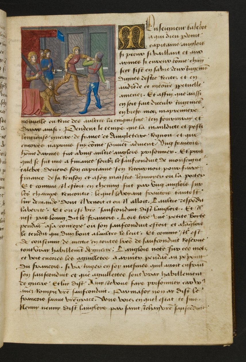 MS Hunter 252 014r Yüz Haber Haberinden Sayfa, c.1461-62 by French School