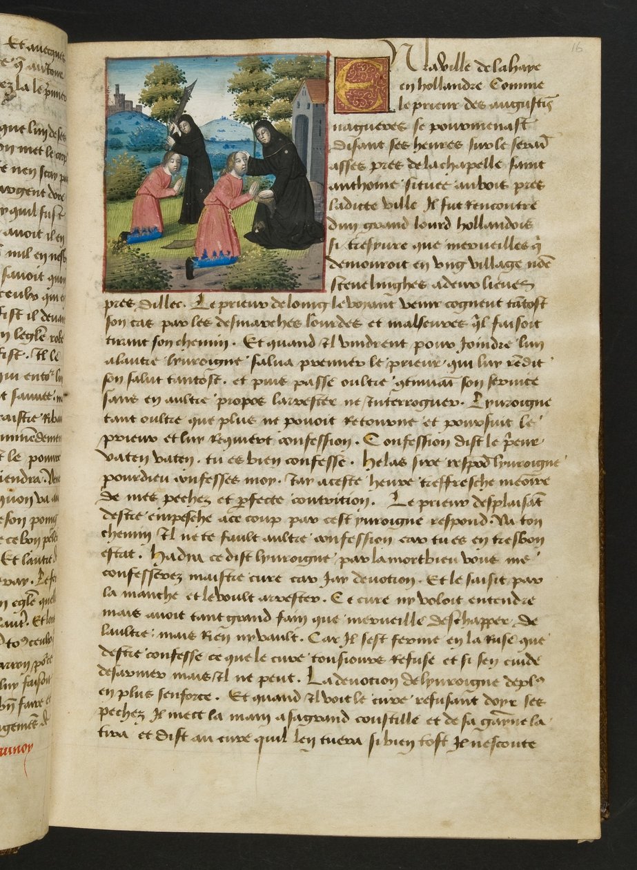 MS Hunter 252 016r Yüz Haber Haberinden Sayfa, c.1461-62 by French School