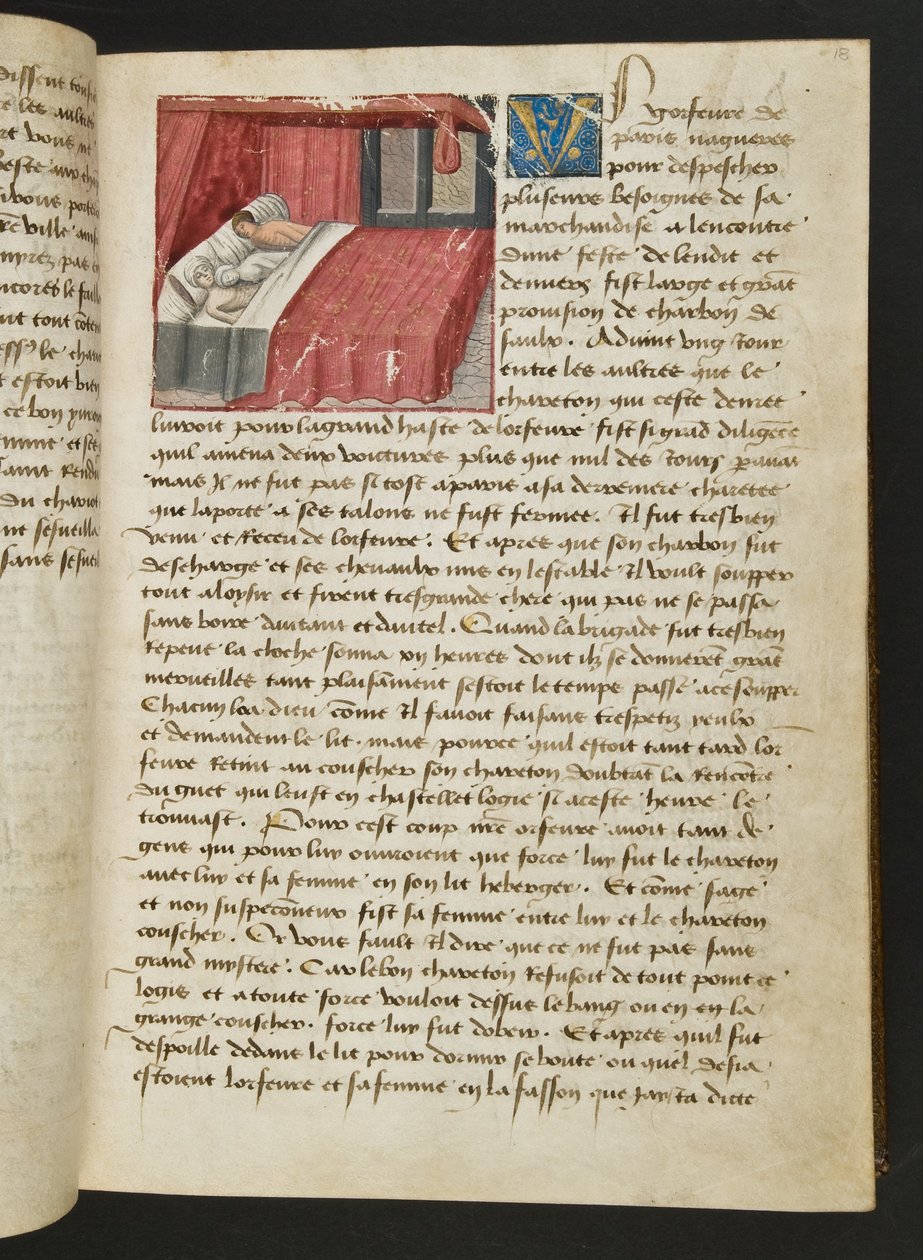 MS Hunter 252 018r Yüz Haber Haberinden Sayfa, c.1461-62 by French School