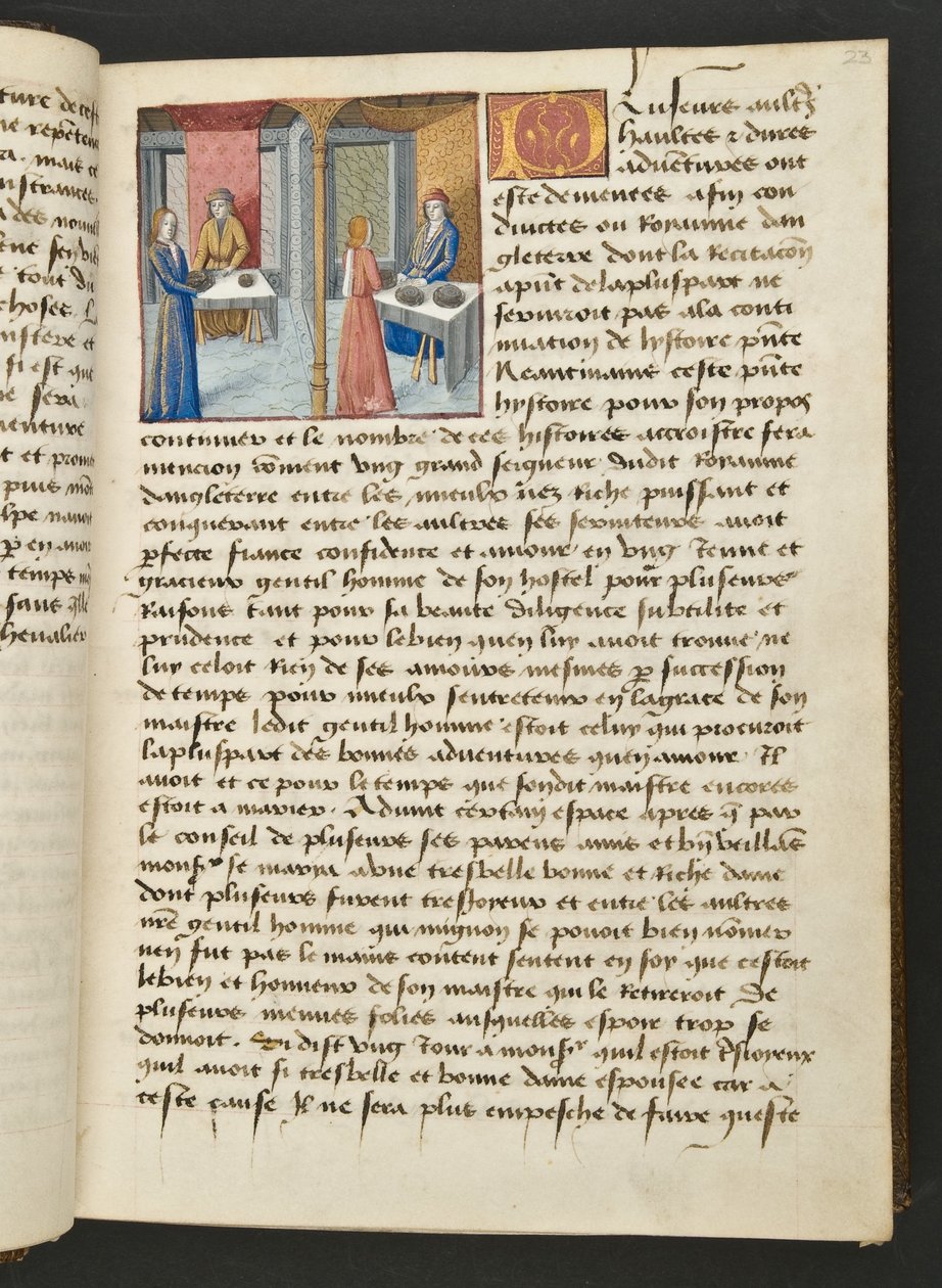 MS Hunter 252 023r Yüz Haber Haberinden Sayfa, c.1461-62 by French School
