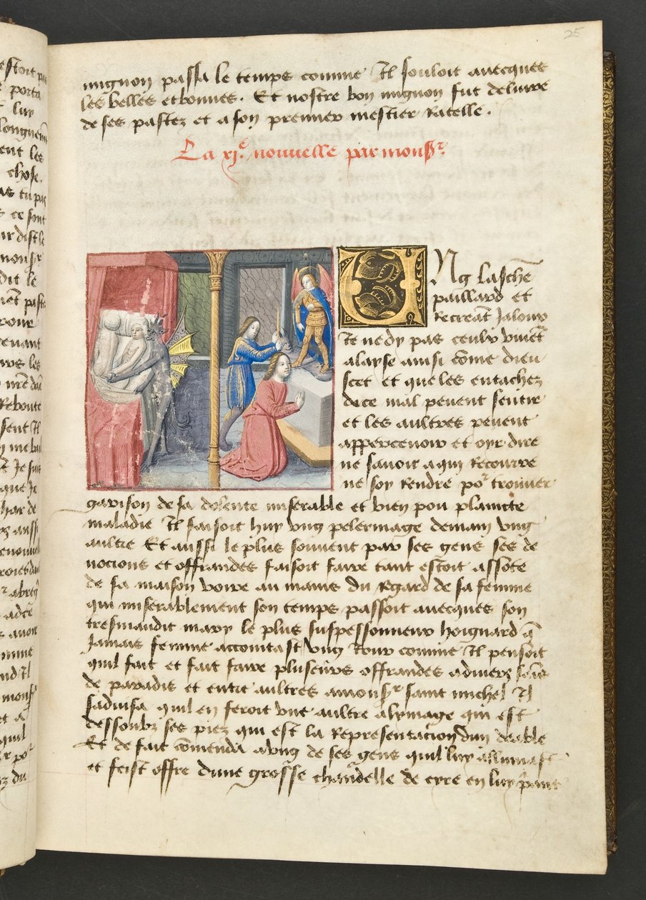 MS Hunter 252 025r Yüz Haber Haberinden Sayfa, c.1461-62 by French School