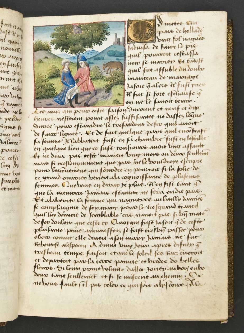 MS Hunter 252 026r Yüz Haber Haberinden Sayfa, c.1461-62 by French School