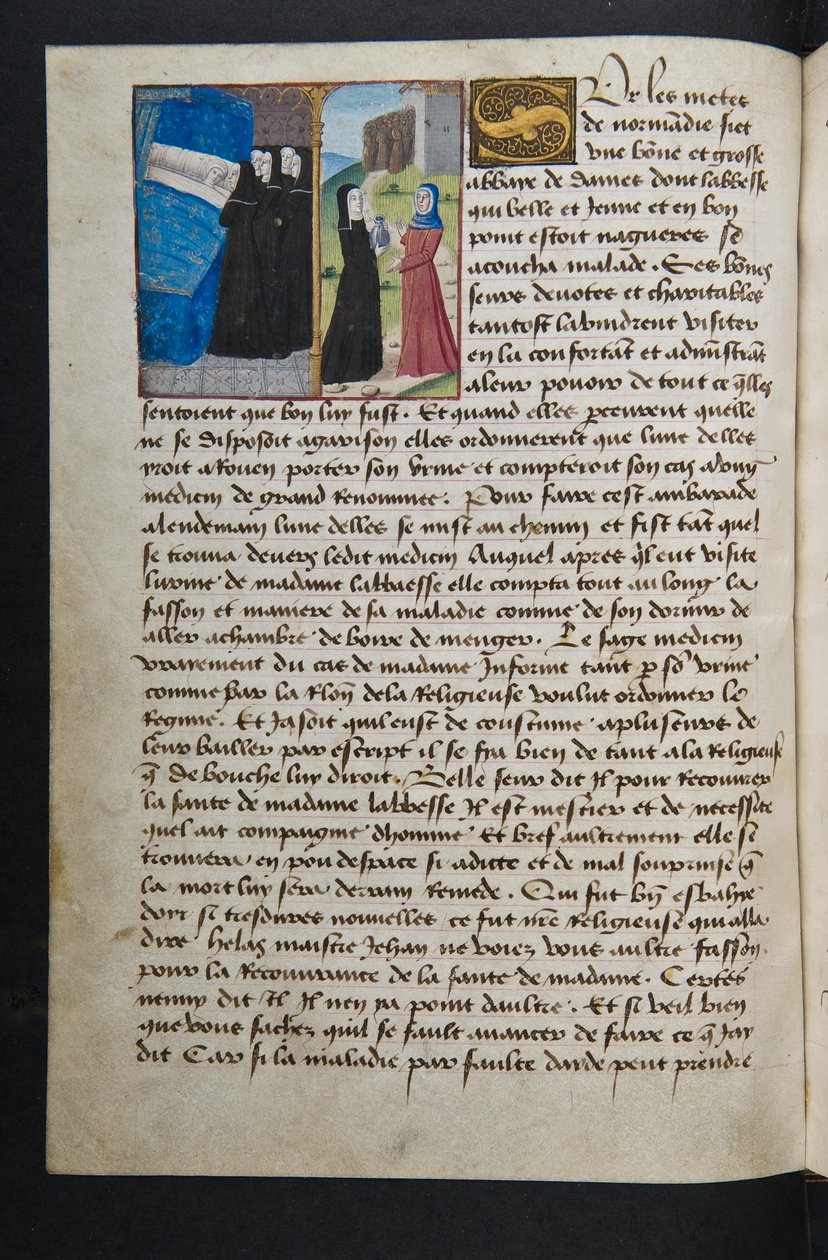 MS Hunter 252 045v Yüz Haber Haberinden Sayfa, c.1461-62 by French School