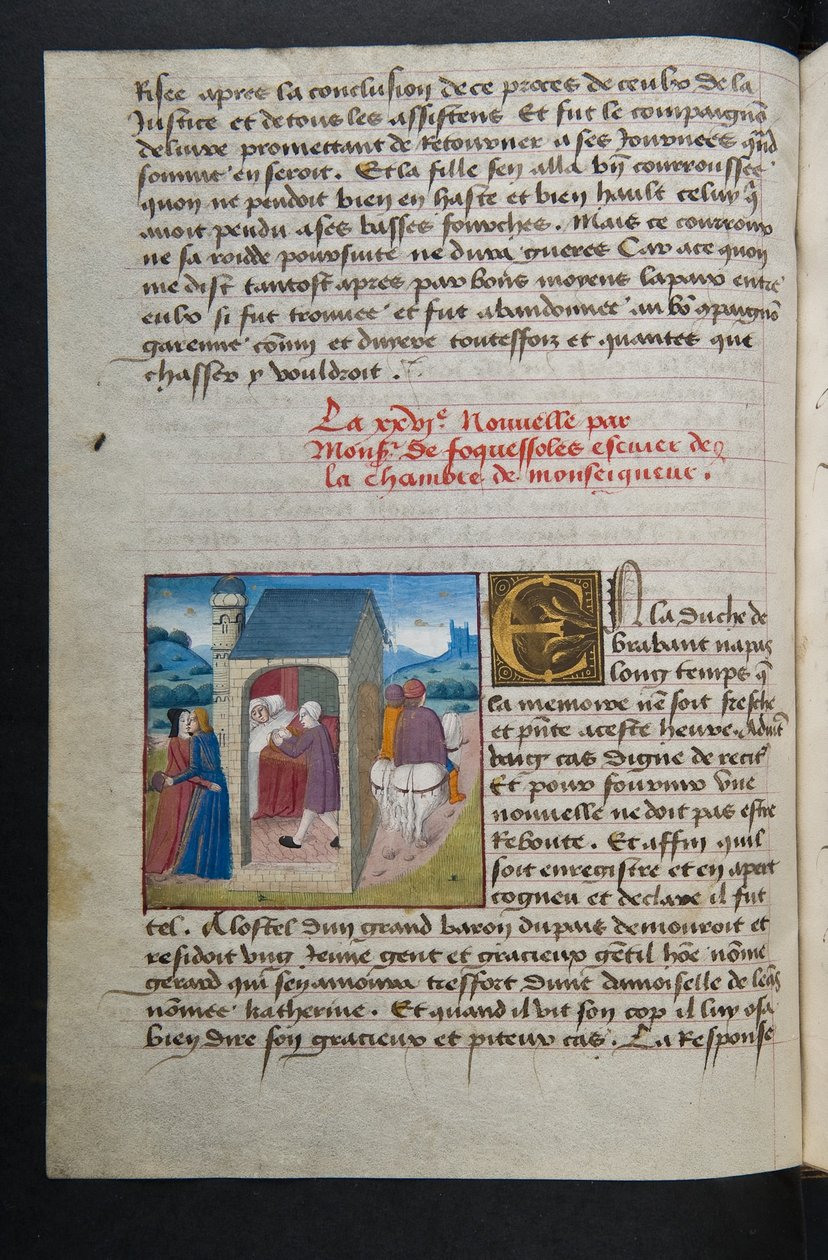 MS Hunter 252 054v Yüz Haber Haberinden Sayfa, c.1461-62 by French School