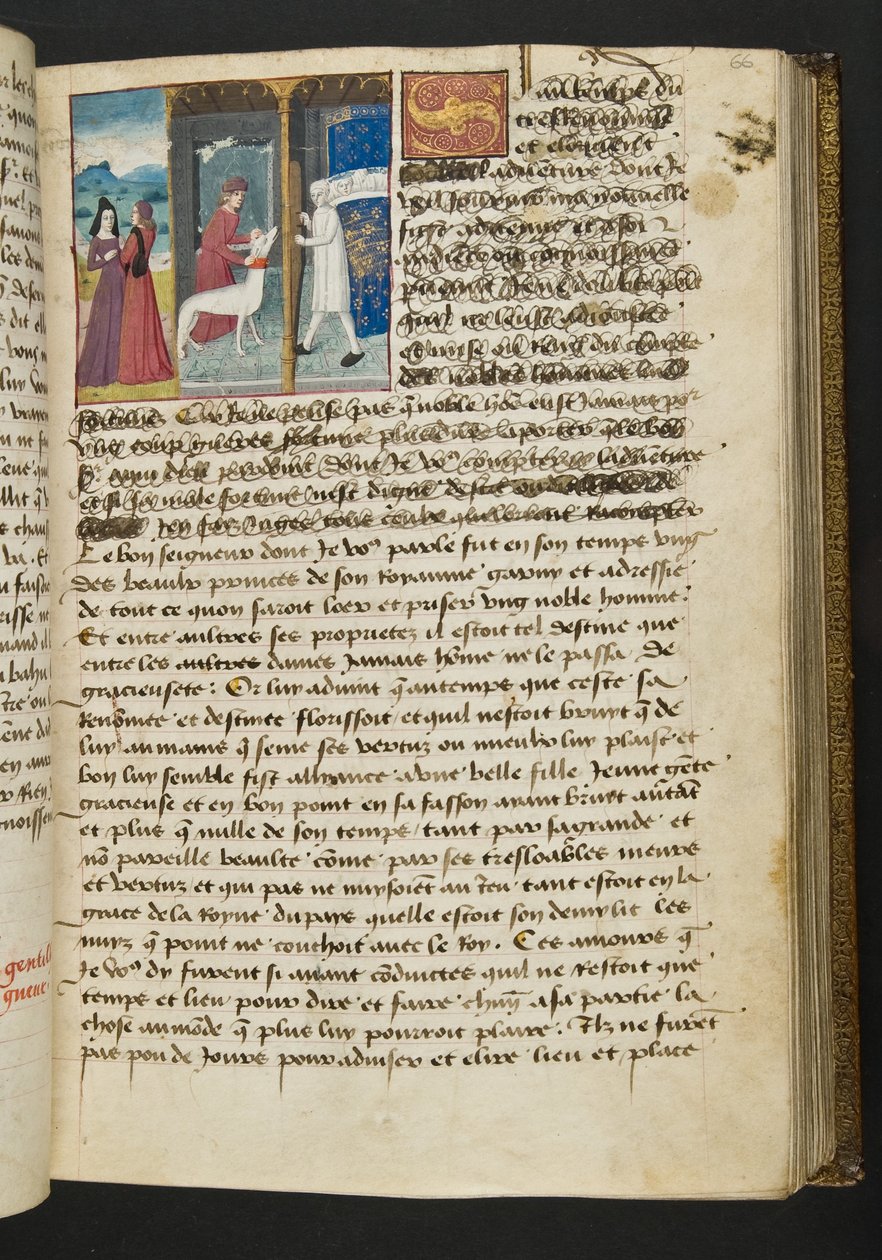 MS Hunter 252 066r Yüz Haber Haberinden Sayfa, c.1461-62 by French School