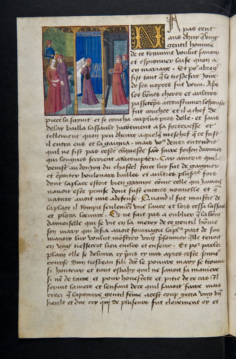 MS Hunter 252 068v Yüz Haber Haberinden Sayfa, c.1461-62 by French School