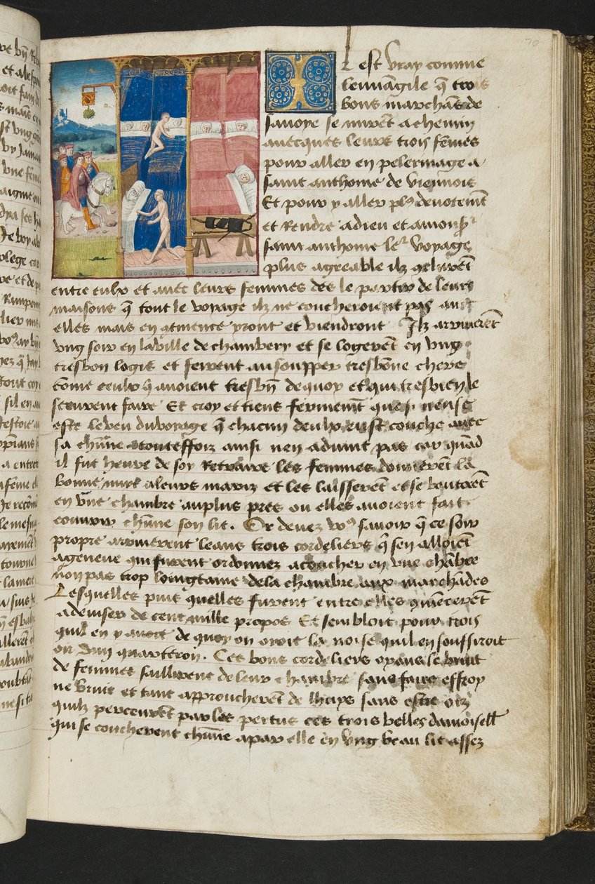 MS Hunter 252 070r Yüz Haber Haberinden Sayfa, c.1461-62 by French School