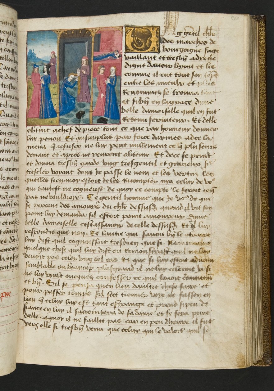 MS Hunter 252 080r Yüz Haber Haberinden Sayfa, c.1461-62 by French School
