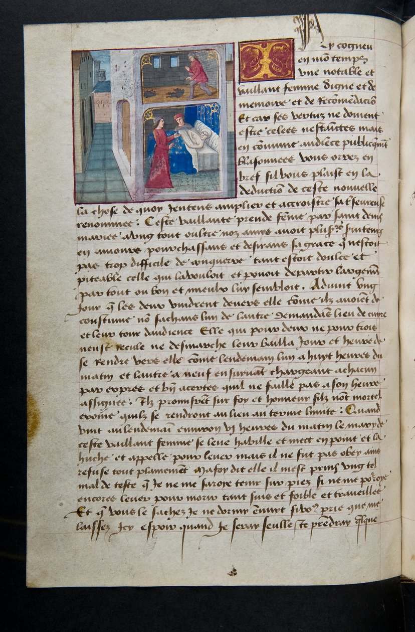 MS Hunter 252 085v Yüz Haber Haberinden Sayfa, c.1461-62 by French School