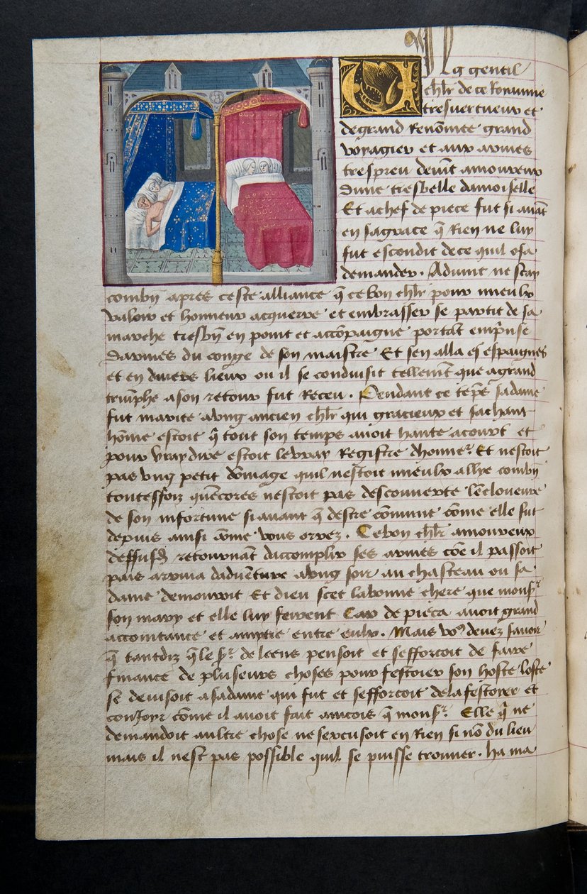 MS Hunter 252 087v Yüz Haber Haberinden Sayfa, c.1461-62 by French School