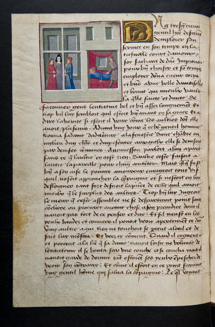 MS Hunter 252 089v Yüz Haber Haberinden Sayfa, c.1461-62 by French School