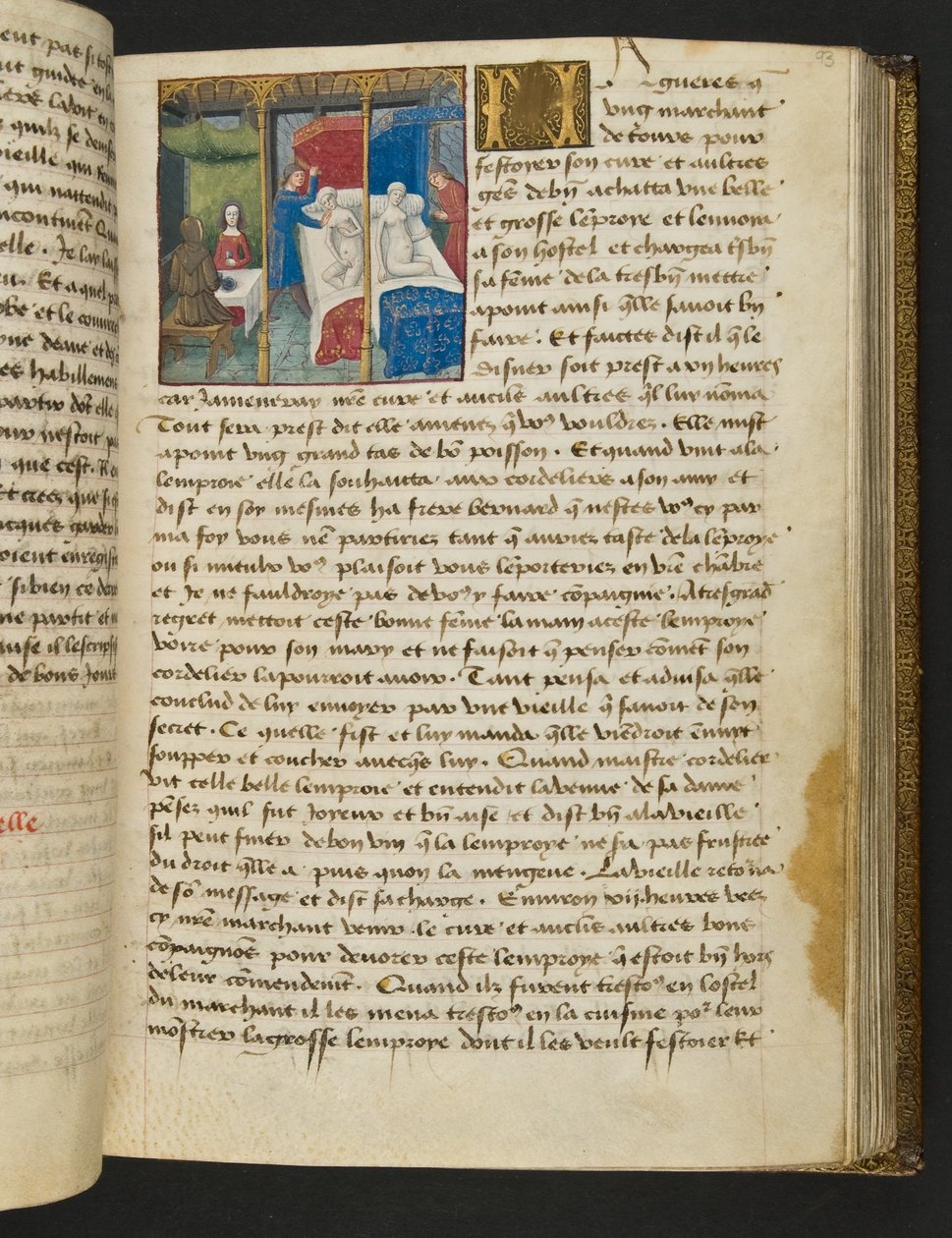 MS Hunter 252 093r Yüz Haber Haberinden Sayfa, c.1461-62 by French School