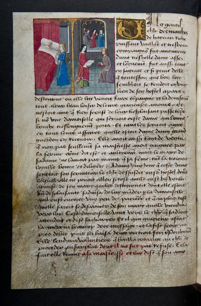MS Hunter 252 095v Yüz Haber Haberinden Sayfa, c.1461-62 by French School