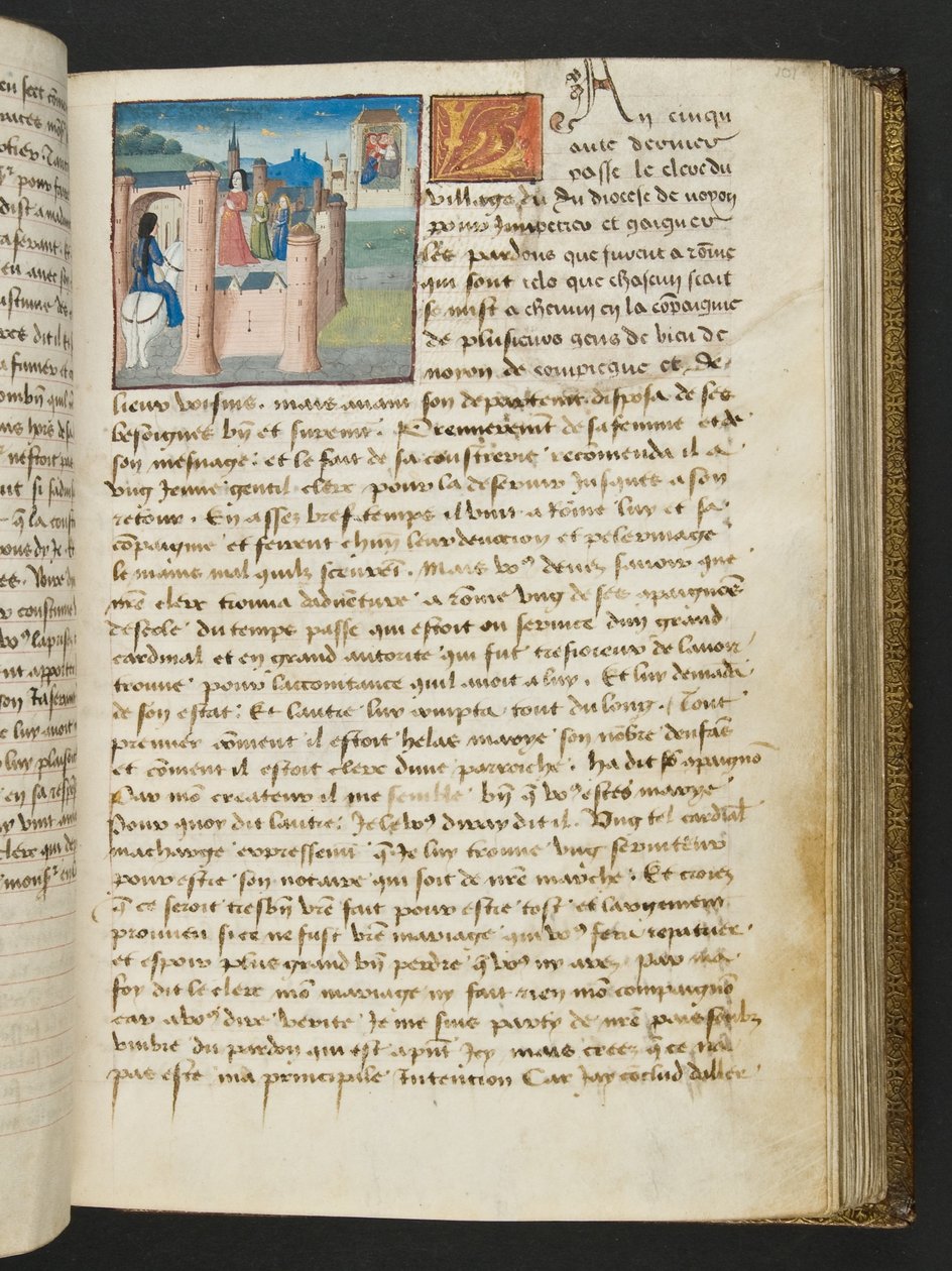 MS Hunter 252 101r Yüz Haber Haberinden Sayfa, c.1461-62 by French School