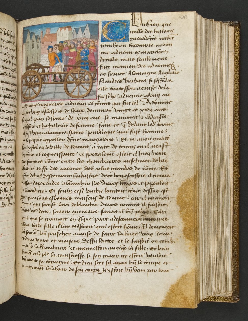 MS Hunter 252 108r Yüz Haber Haberinden Sayfa, c.1461-62 by French School