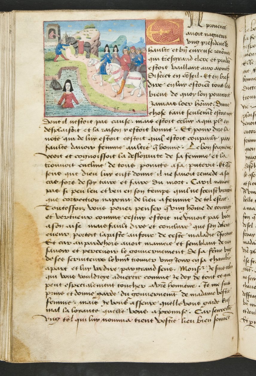 MS Hunter 252 110v Yüz Haber Haberinden Sayfa, c.1461-62 by French School