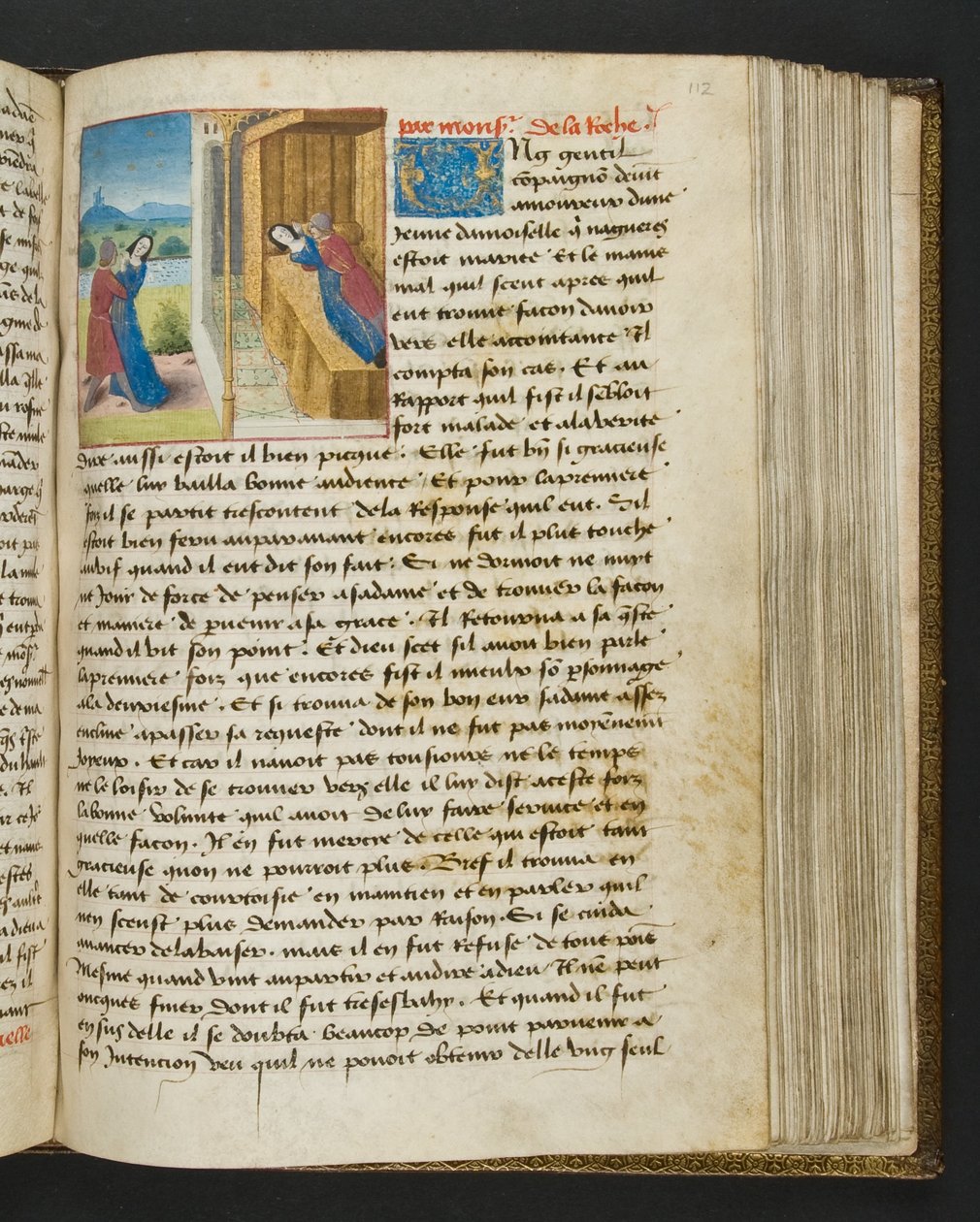 MS Hunter 252 112r Yüz Haber Haberinden Sayfa, c.1461-62 by French School