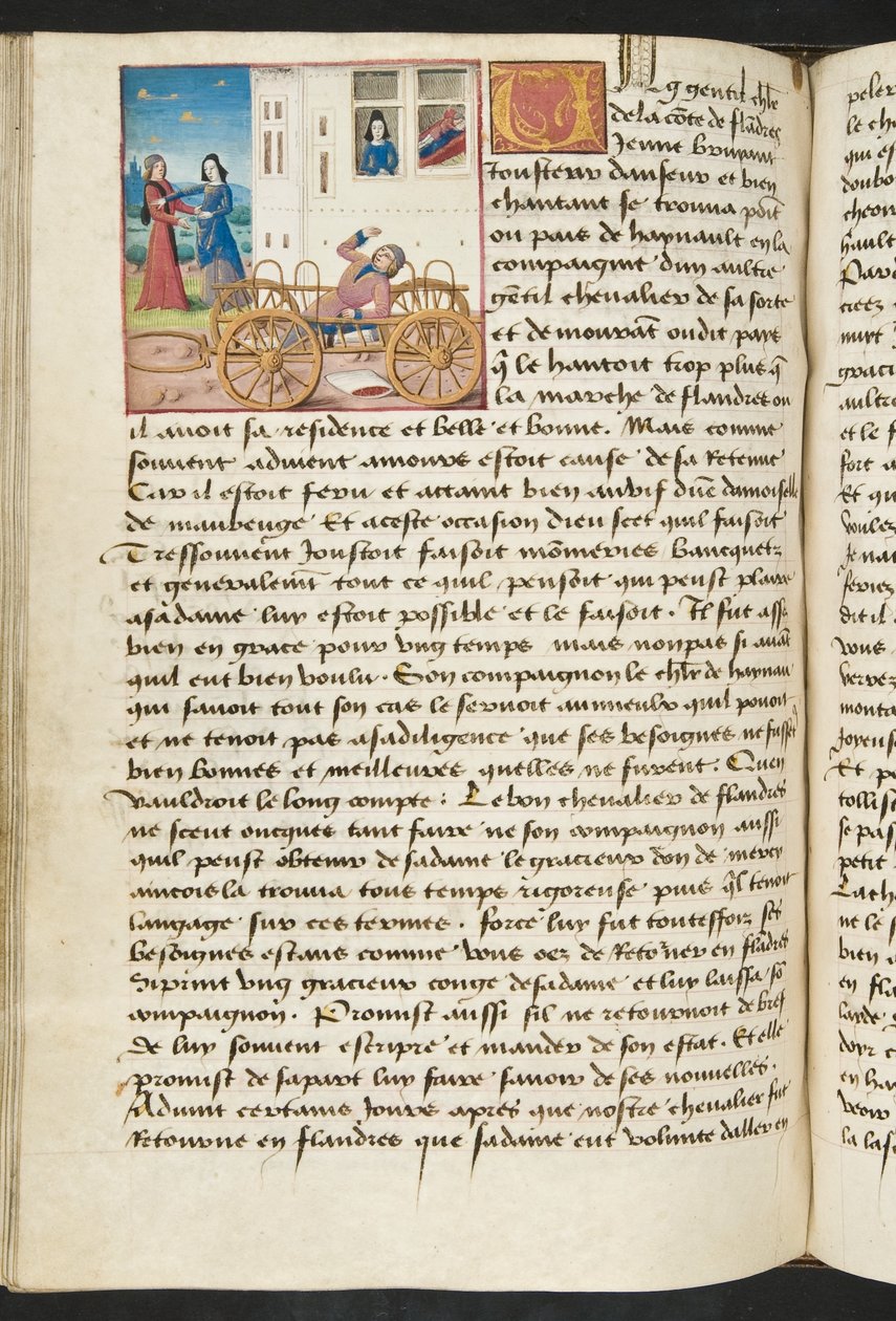 MS Hunter 252 122v Yüz Haber Haberinden Sayfa, c.1461-62 by French School