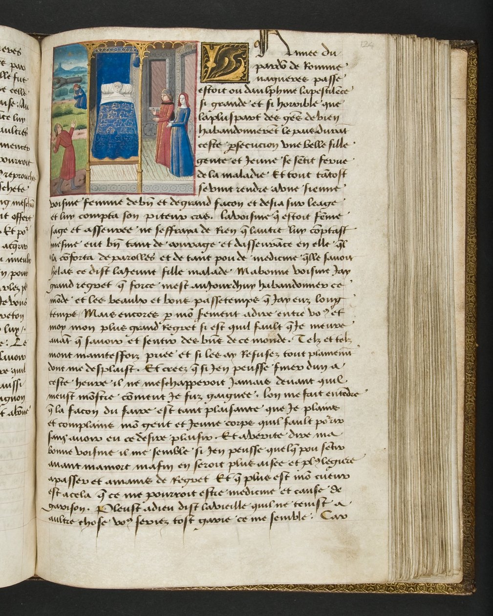 MS Hunter 252 124r Yüz Haber Haberinden Sayfa, c.1461-62 by French School