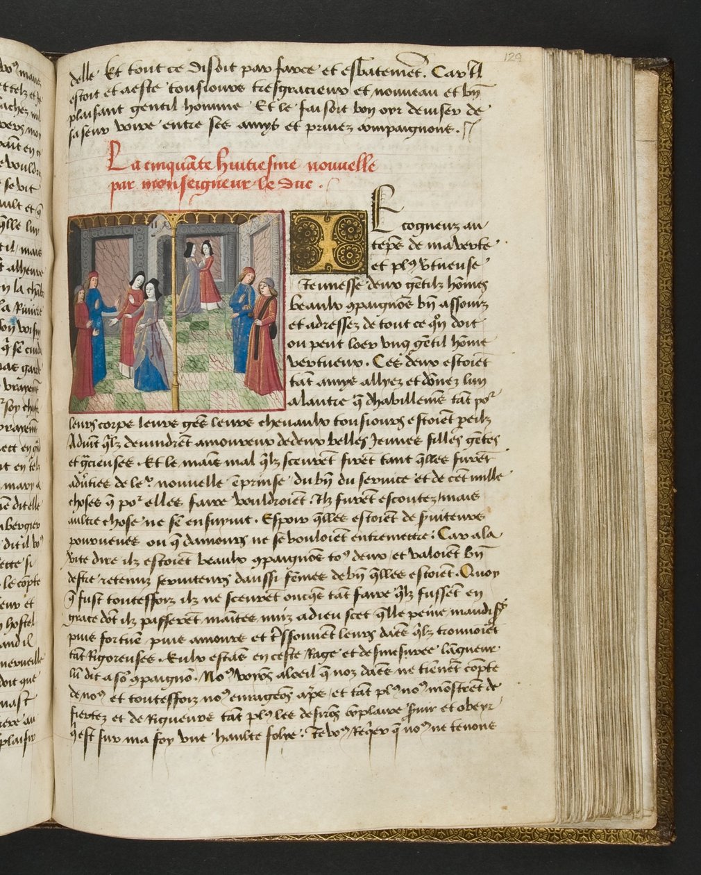 MS Hunter 252 129r Yüz Haber Haberinden Sayfa, c.1461-62 by French School