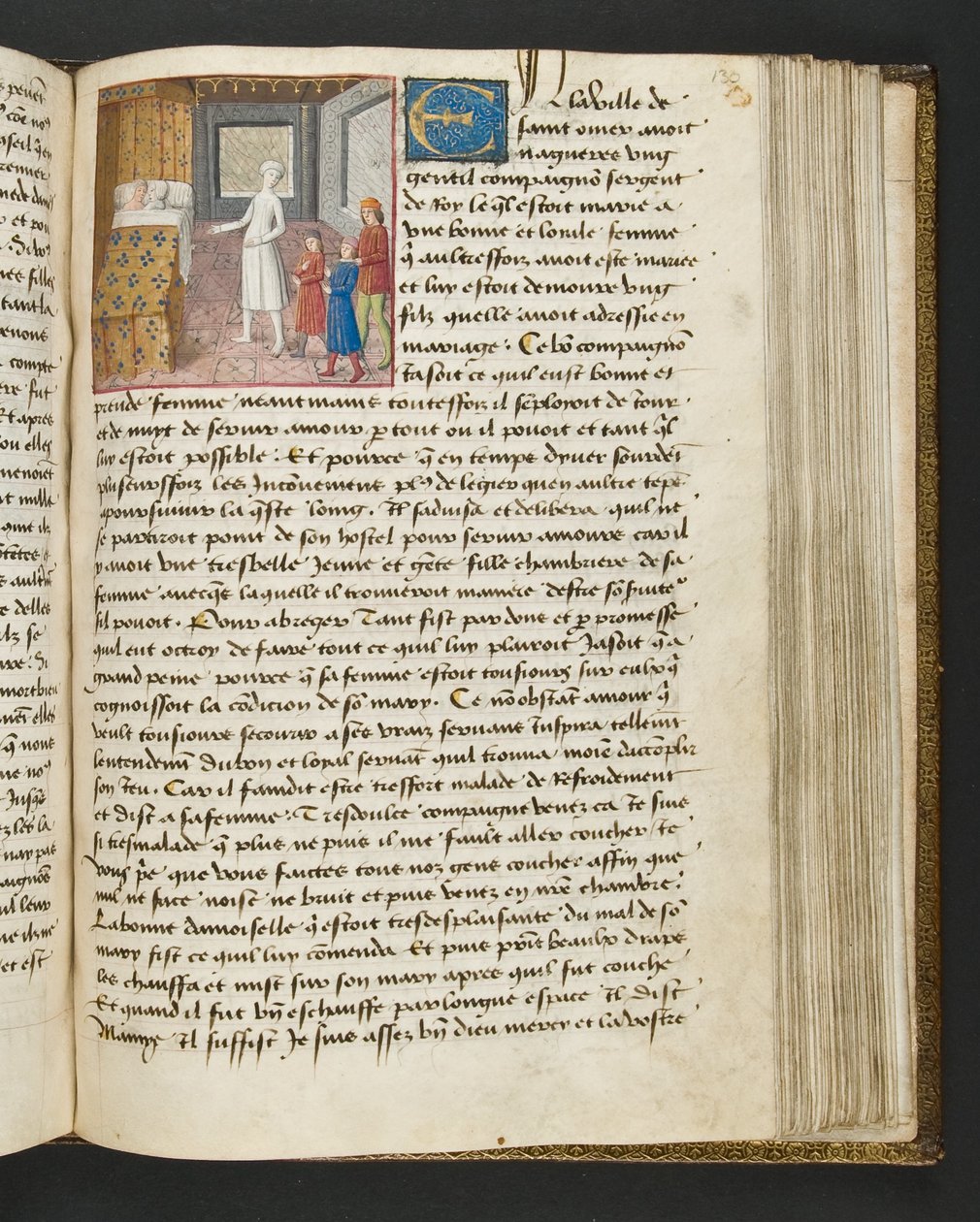 MS Hunter 252 130r Yüz Haber Haberinden Sayfa, c.1461-62 by French School