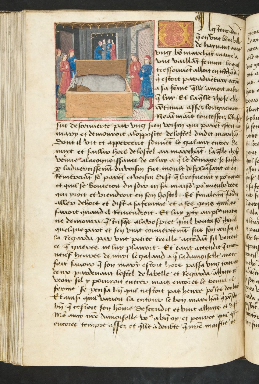 MS Hunter 252 134v Yüz Haber Haberinden Sayfa, c.1461-62 by French School
